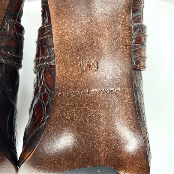 Donald J. Pliner Ankle Stiletto Booties Croc Skin - Picture 16 of 16